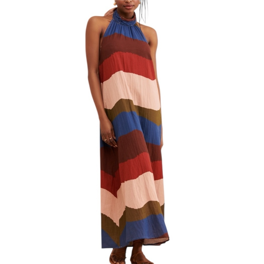 Anthropologie The Odells Delaney Halter Maxi Dress size XS